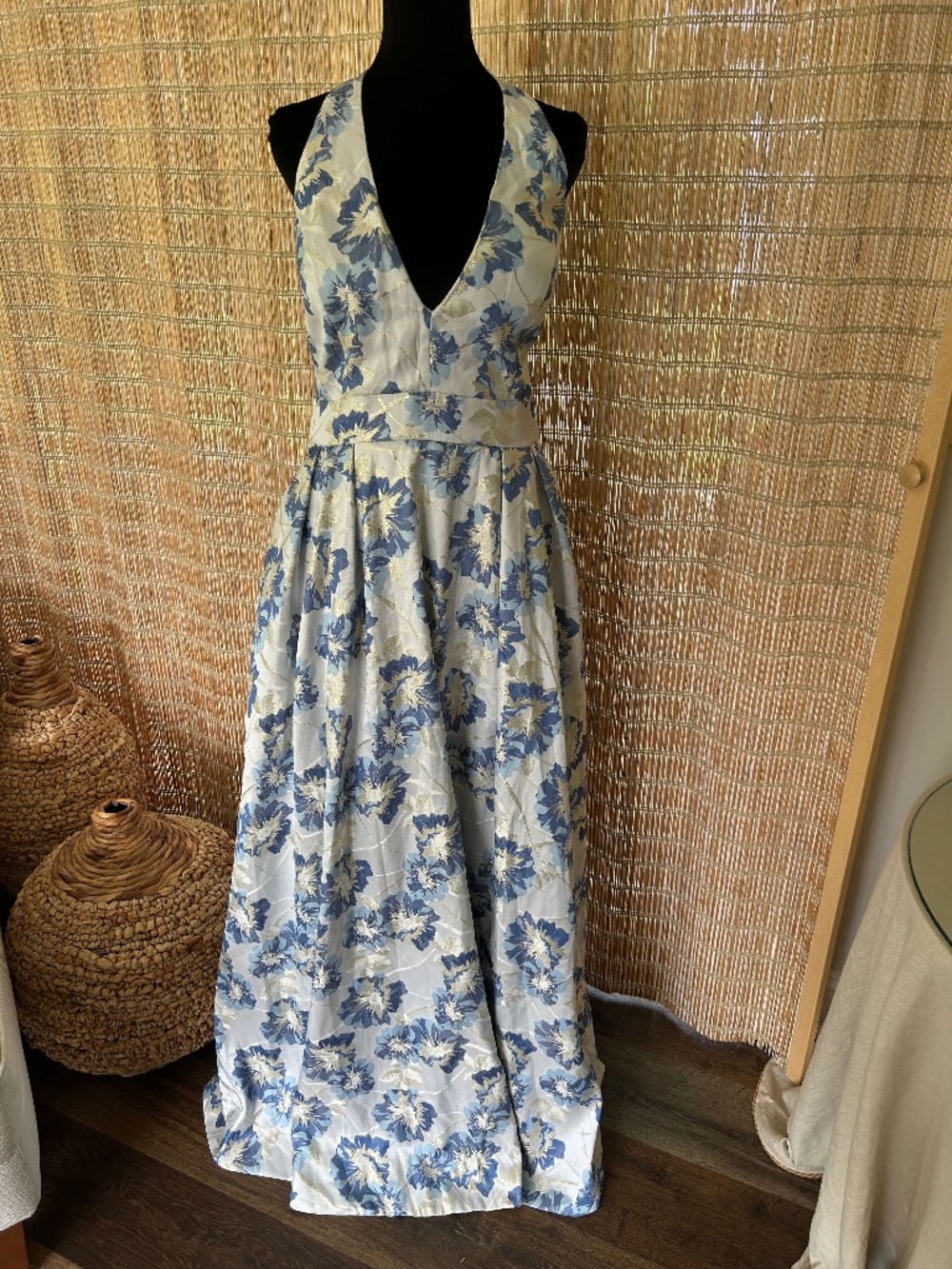 NWT Junior Speechless Ball Gown Blue and Gold Pattern